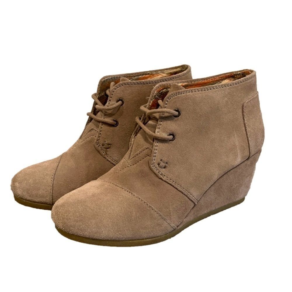 Tom’s bootie wedges beige - LIKE NEW - W6.5 - Picture 3 of 9